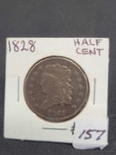1828 Classic head half cent