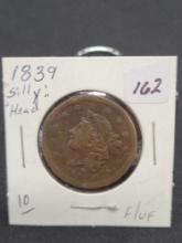 1839 Silly head large cent