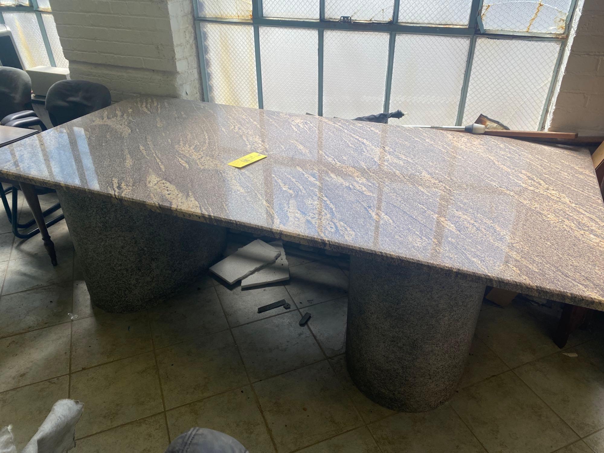 Impressive Granite Top and Base Dining Room Table