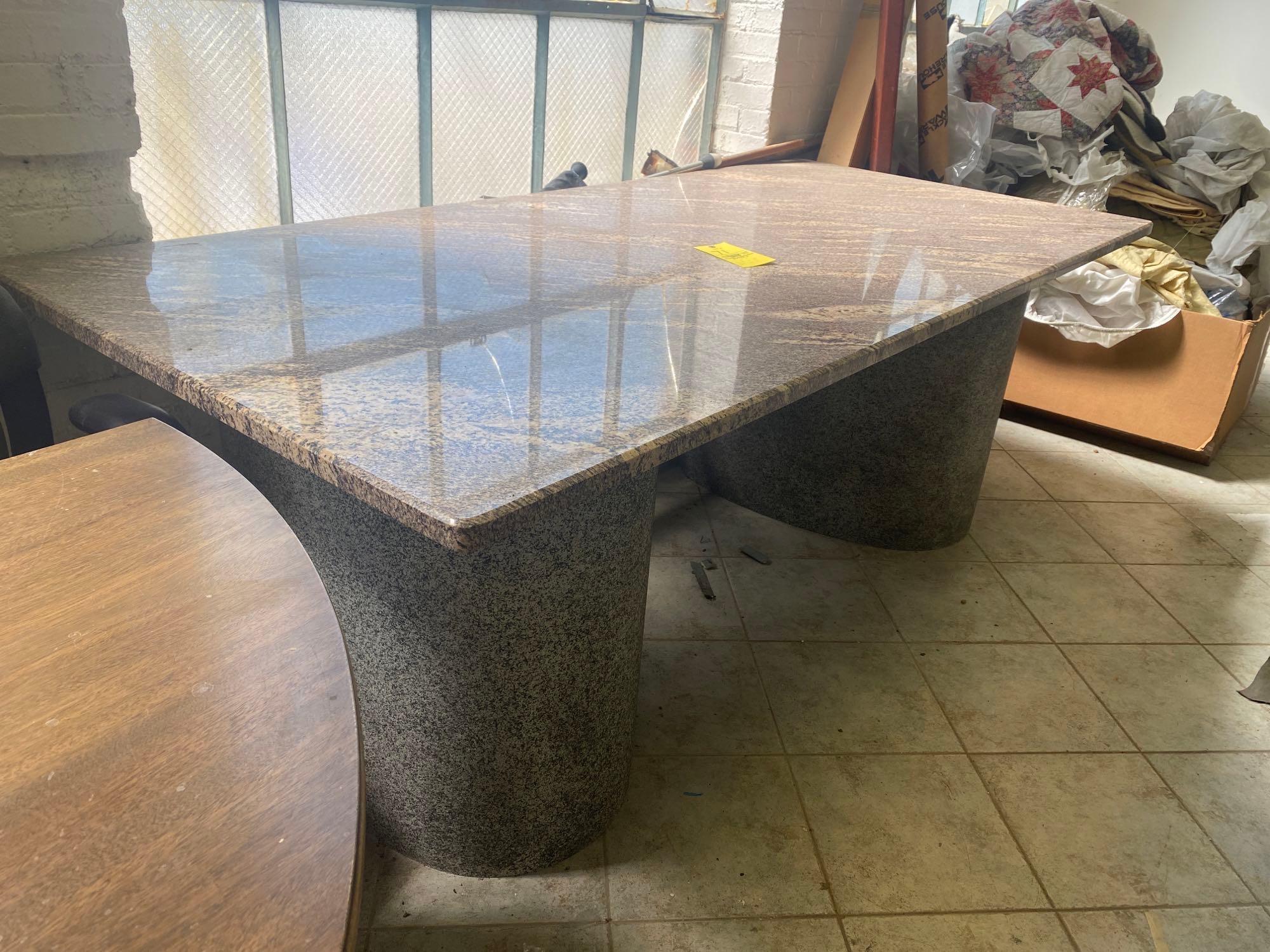 Impressive Granite Top and Base Dining Room Table