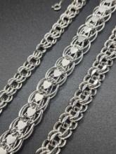 (3) vintage sterling silver charm bracelets