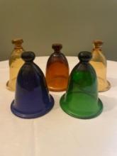 (5) Handblown medical cupping bells, vintage