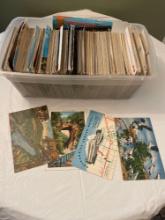 Shoebox full of vintage postcards