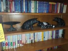 Shelf of Pig Themed Decorative Items