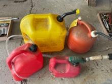 4 Gas Cans - Yellow 2/3 Full