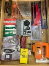 Black & Decker Jig Saw, Drill Bits, Blades, & Chicago Electric Rotary Tool