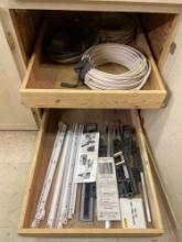 Cabinet Contents - Wire Spools, Strike & Latch Plate Templates, Hole Guides, & more