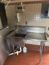 Stainless Steel Single Bay Sink approx 46in Wide with Treatment Center