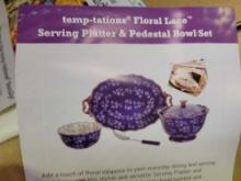 Temp-tations Serving Platter & Pedestal Bowl Ser