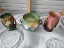 3 PC Roseville Pottery 988-7, 649-6, 48-8