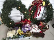 2 52" Christmas Wreaths, Other Christmas Decor