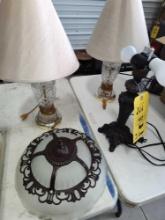 3 Modern Lamps 1 Needs Repair