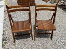 Pair of Wood Folding Chairs