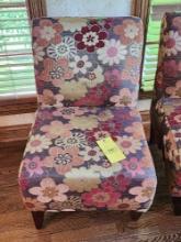 Japanese style floral damask side chair