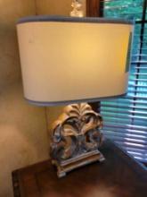 Ornate modern wood table lamp
