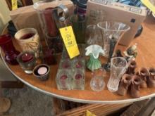 Assorted Vases, Candles, Figurine