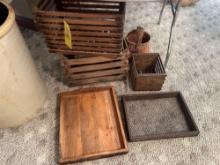 Vintage Crates, Sifter, Wood Tray