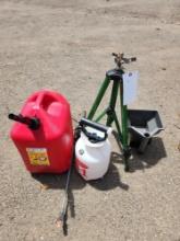 Gas Can , spreader and sprinkler