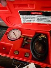 Snap on fuel injection pressure gauge set