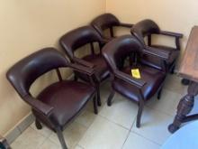 (5) Leather Arm Chairs