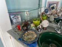 Figurines, Glassware, Silver Plate Bowl