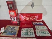 Coke License Plates, Coca Cola Sign, Cookie Jars & Advertising