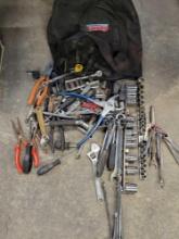 Bag of loose hand tools, mostly Craftman sockets, pliers, wrenches and more