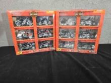 Two Sets of Maistro Harley Davidson 1/18 Scale Diecast Motorcycles