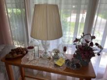 Cut Glass Lamp and Dishes, Decor