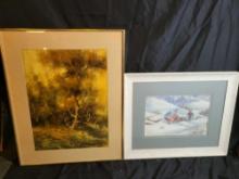 V. Mitchell Natures Serenity and Amish Farm by James Pearson original artwork