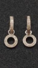 Elegant 14k White Gold & Diamond pierced earrings