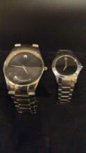 Movado Matching Set of His and Hers Wrist Watches