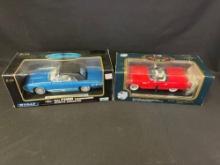 1955 Ford ThunderBird and 1962 Ford ThunderBird Die cast collectible cars