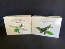2 John Deere vintage airplane banks