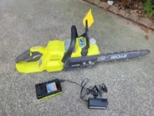 Ryobi 14 inch 40v cordless chain saw with charger