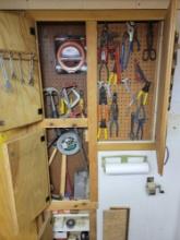 4 Small Cabinets of Assorted Hand Tools & Hardware