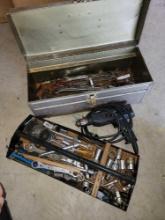 Park Metal Toolbox & Assortment of Wrenches, Sockets, Hammers, & more