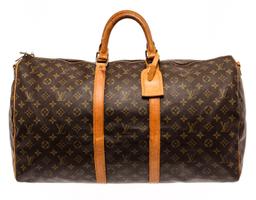 Louis Vuitton Brown Monogram Canvas Keepall Bandouliere 50 Travel Bag