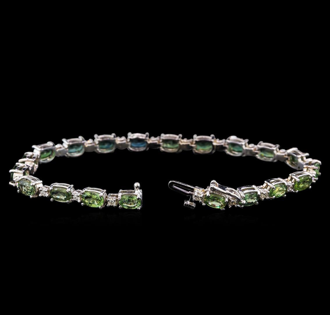 14KT White Gold 11.20 ctw Green Sapphire and Diamond Bracelet