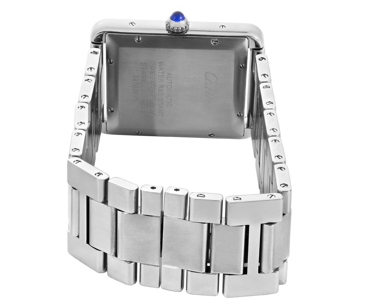 Cartier Mens Stainless Steel 40MM Tank Solo XL Wristwatch
