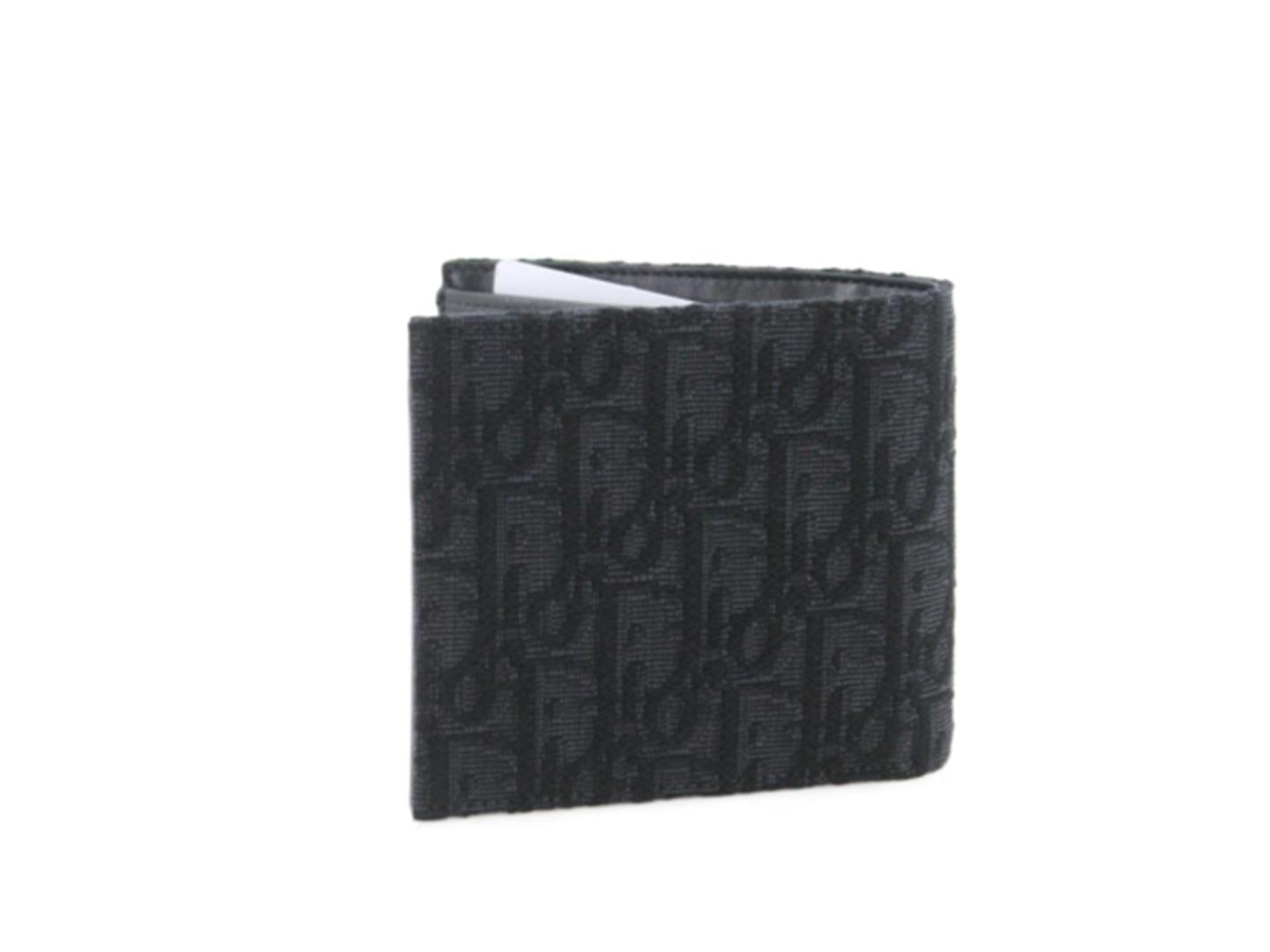 Dior Black Oblique Jacquard Mens Wallet