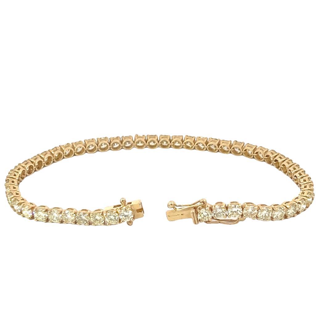 9.25 ctw Diamond Tennis Bracelet - 14KT Yellow Gold