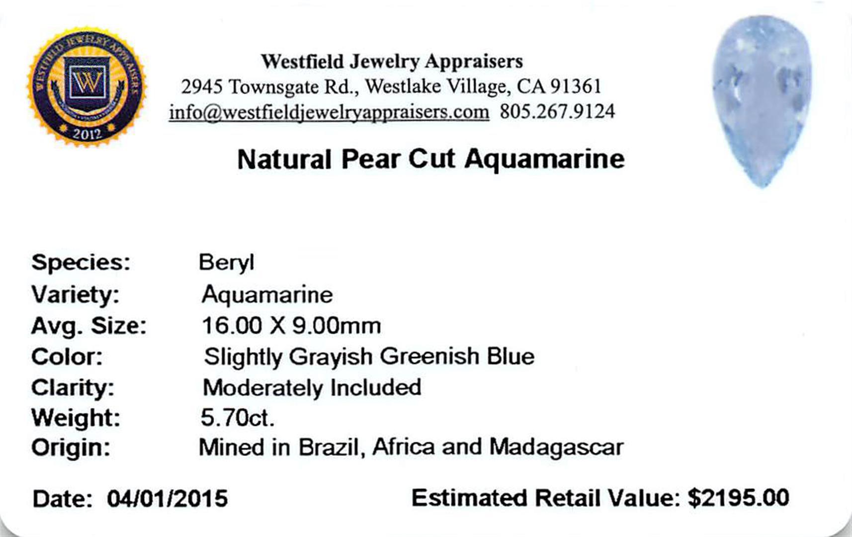 5.70 ctw Pear Aquamarine Parcel