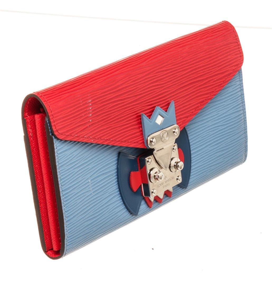 Louis Vuitton Red Blue Leather Tribal wallet