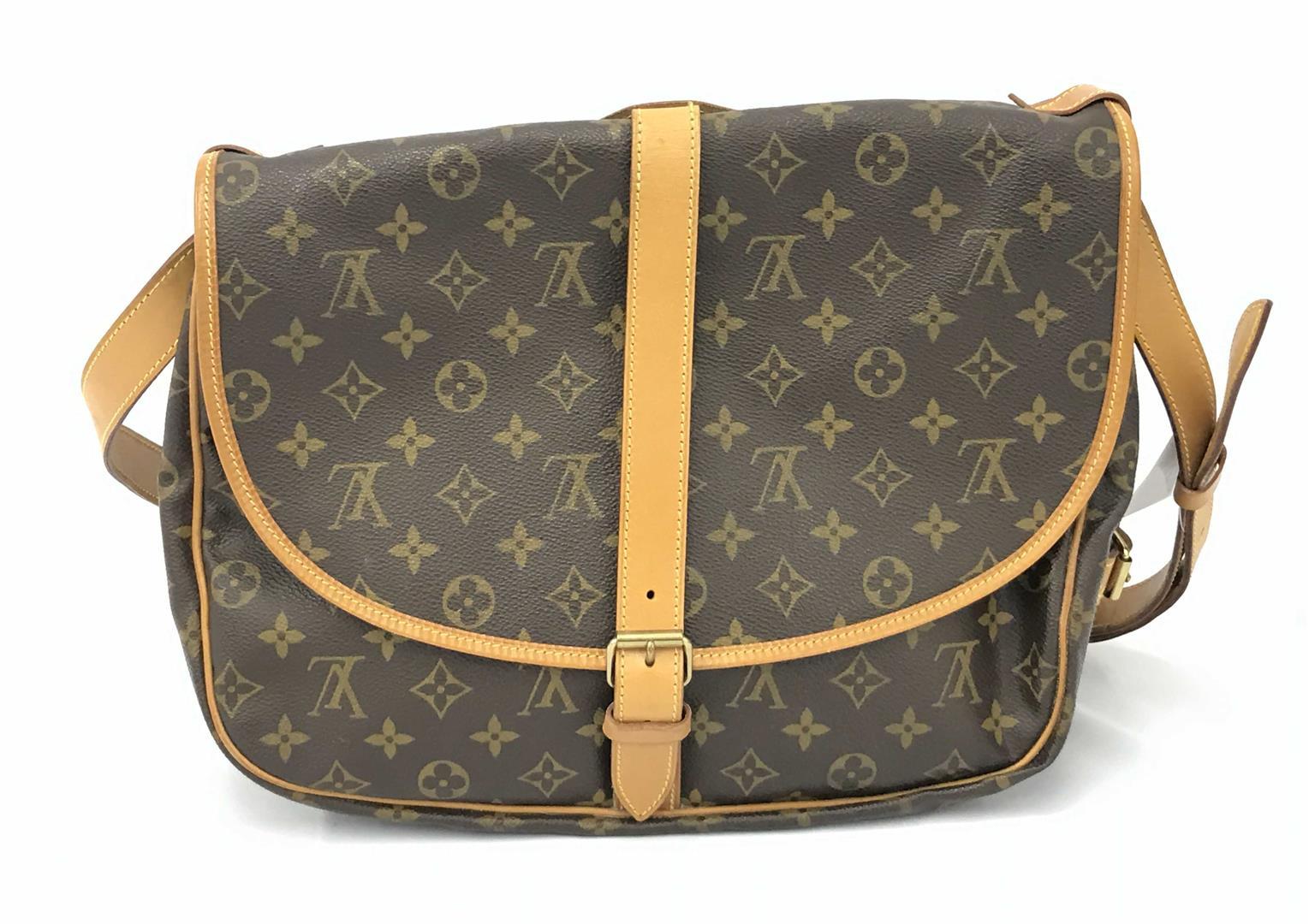 Louis Vuitton Brown Monogram Canvas Leather Saumur 35 cm Crossbody Bag