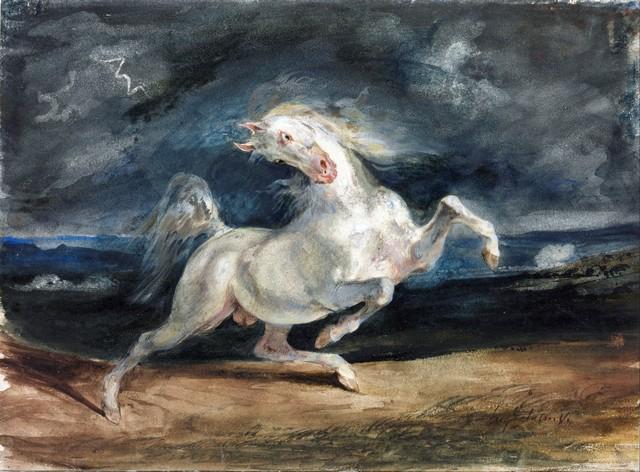 Eugene Delacroix - Horse Frightened by Lightning