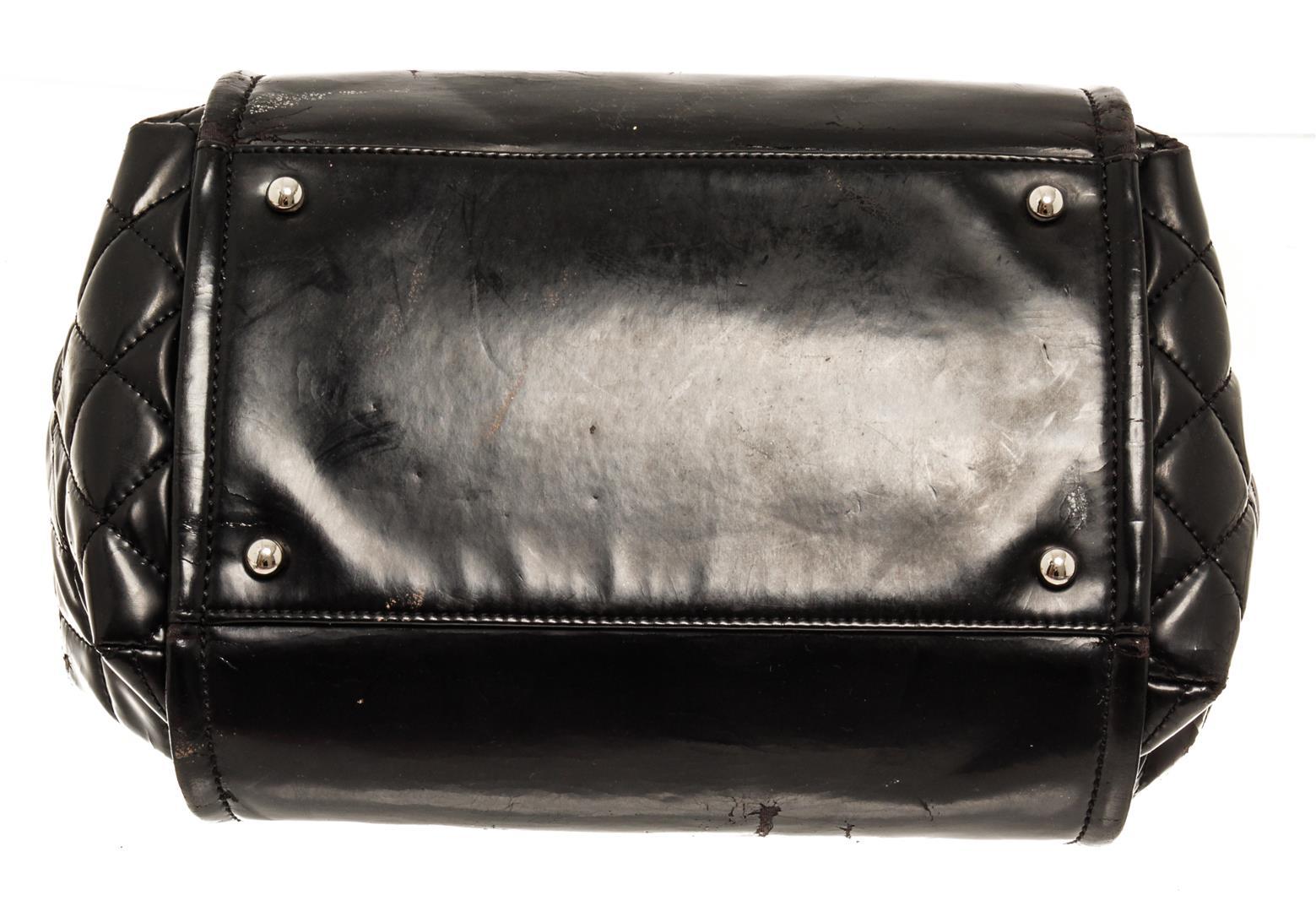 Chanel Black Leather CC Bowler Bag