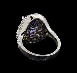 5.00 ctw Tanzanite and Diamond Ring - 14KT White Gold