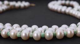 Three-Strand Pearl & Antique Peruvian Bead Necklace