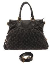 Louis Vuitton Black Denim Neo Cabby MM Shoulder Bag